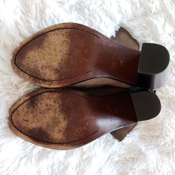 Rag & Bone Wyatt Sandal Taupe Suede Block Heel - Picture 15 of 16